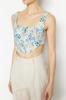 Women's Fashion New Blouse Multicolor Corset Strap Floral Woven Blouse