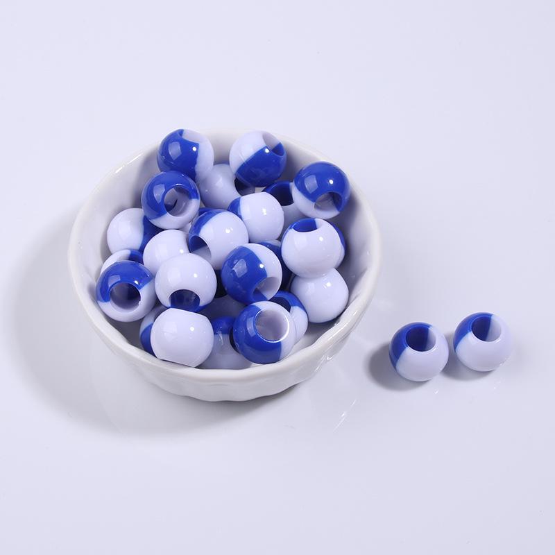 Two-Tone Gradient Plastic Large Hole Beads for Hair and Dreadlock Decoration