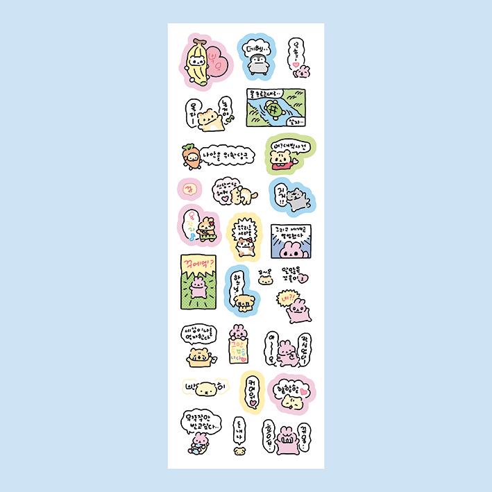 Korean Cute Hand-Drawn Doodle Rabbit Stickers for DIY Decoration