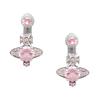 Maitena Saturn Crystal Decorated Ring Brass Earrings Women Earrings Pink Silver 8053195081929
