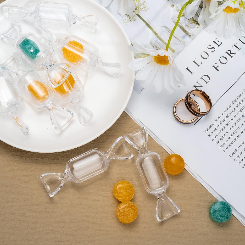 10pcs Sweet Shaped Candy Boxes Clear Plastic Transparent Wedding Party Favors NEW