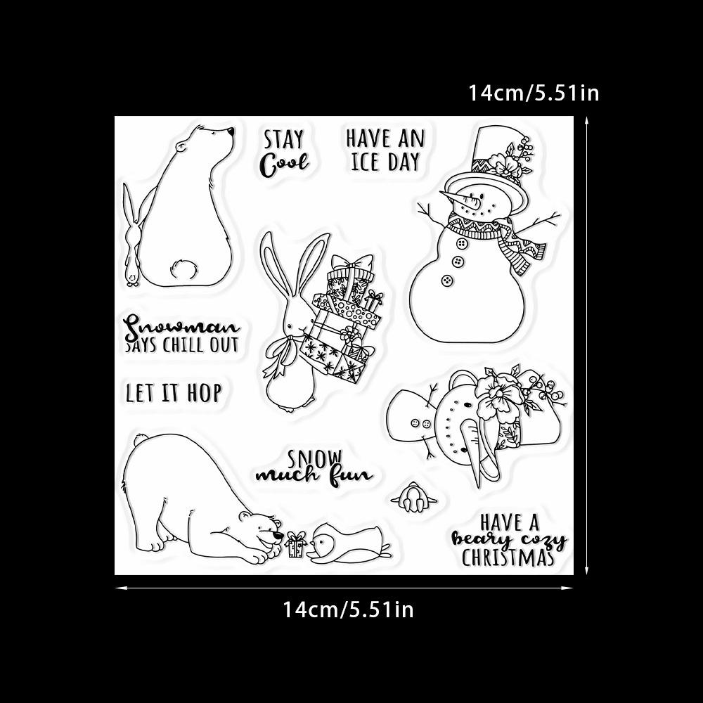 Christmas Polar Bear Silicone Stamp & Metal Embossing Die for Handmade Cards