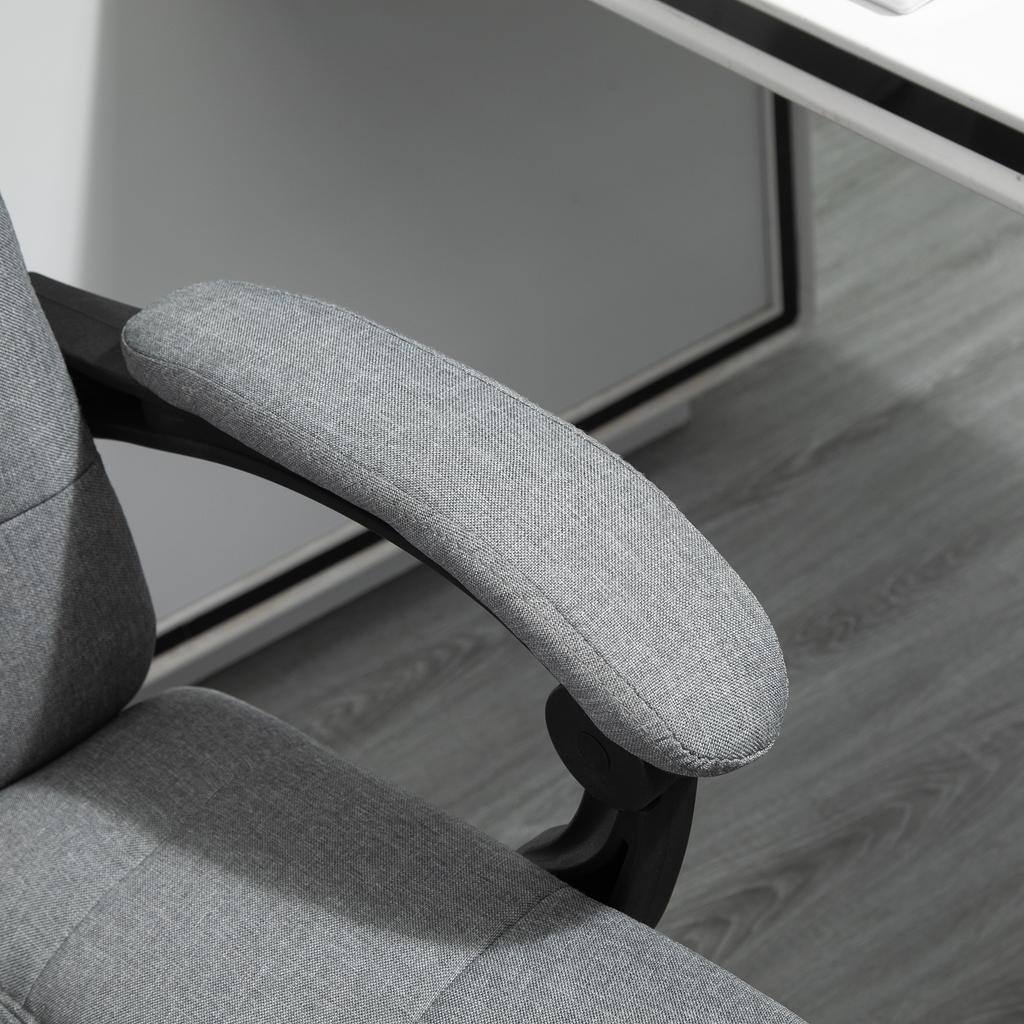 Office Chair with Footrest Ergonomic Office Chair with Armrests Lumber Support and Headrest Light Grey