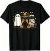 Retro Black Cat Witch Scary Halloween Pumpkin Fun Unisex T-Shirt Sizes S–5XL