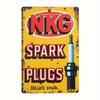 Vintage NKG Spark Plugs Iron Sign  Retro Industrial Wall Art for Garage Workshop Club Decor    Rustic Metal Plaque No Elec