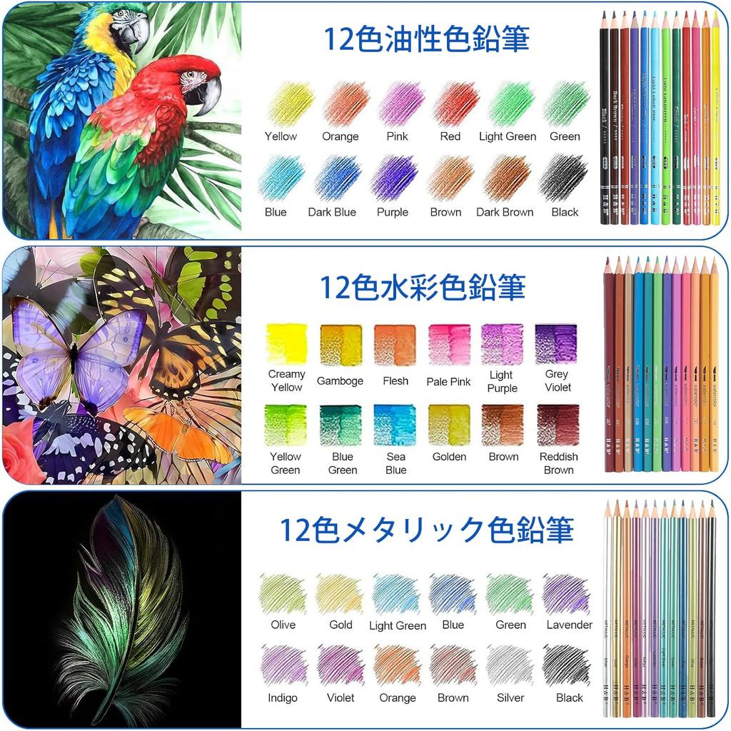 Roleness Colored 72 12 Colors in 6 Skin and Mixed Coloring Pencil Set for Kids and Includes Soft and Storage Pencils, Pencils, Varieties Oil,