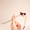Romantic Rose Chinese Style Tassel Hair Clip Women's Fashion Handmade Hair Clip Exquisite Gift Women Hair Needle Hair Accessory
