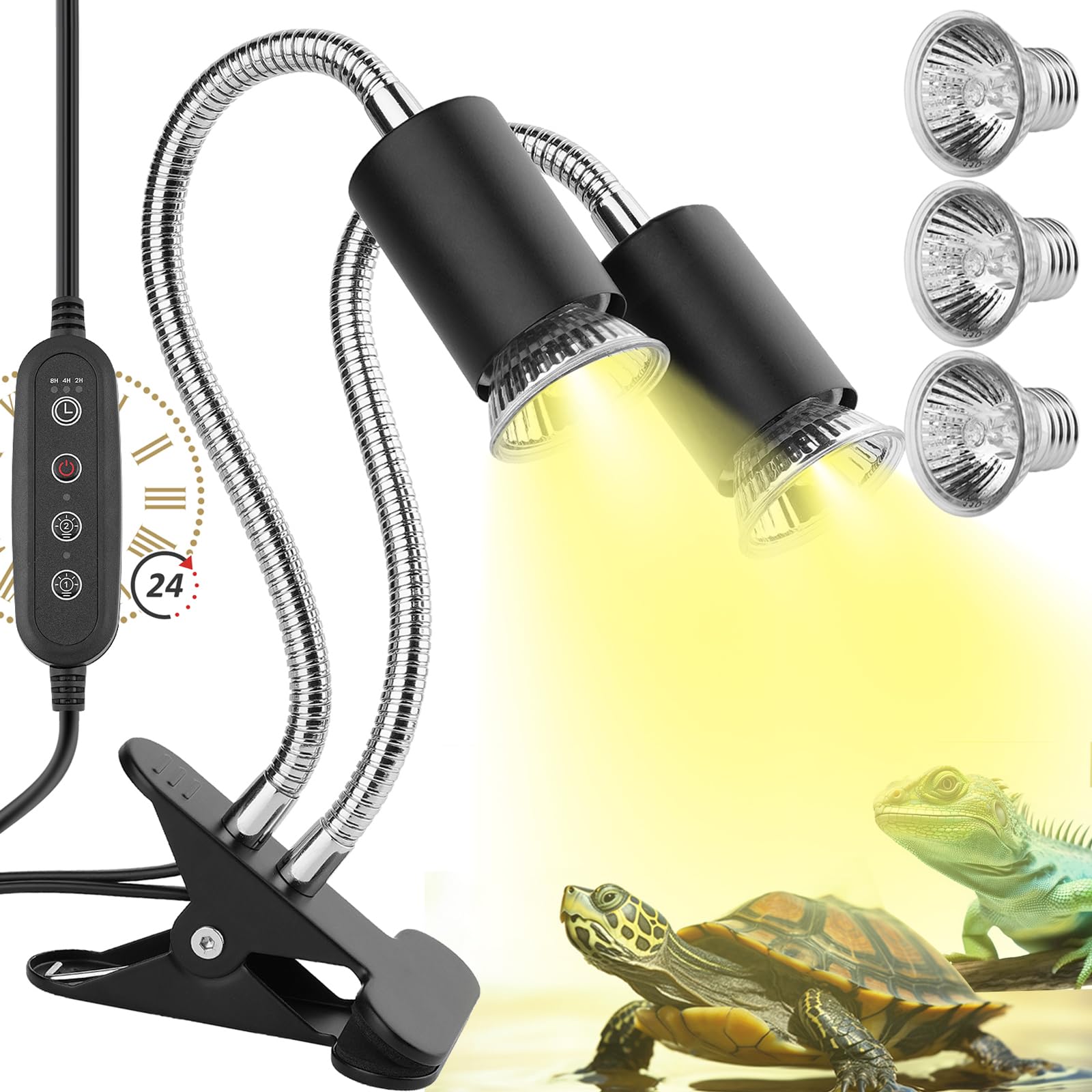 

Turtle Reptile Basking UV Light for Heat Analog Cycle Adjustable Turtle Basking Back Lighting Ideal for and Japanese Instruction Manual Included