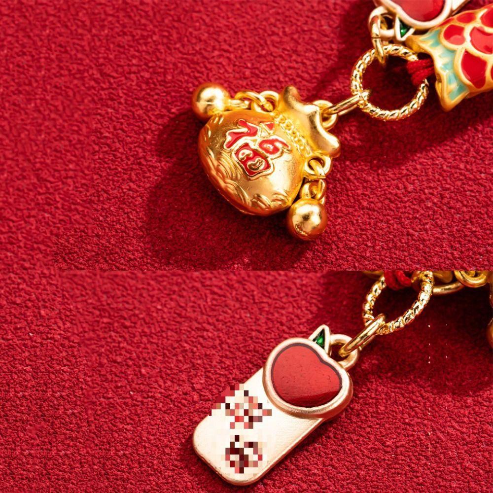 Gourd Lucky Keychain Enamel Key Chain Strap Lucky Koi Carp Car Keys Charms Women