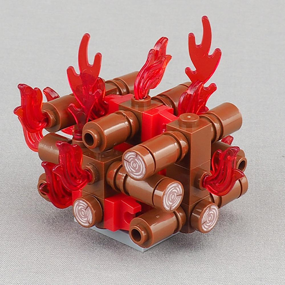 DIY Mini-Flammenwerfer Waffe Lagerfeuer-Fackel Wachturm Ziegelstein Zubehör für Baustein-Figuren