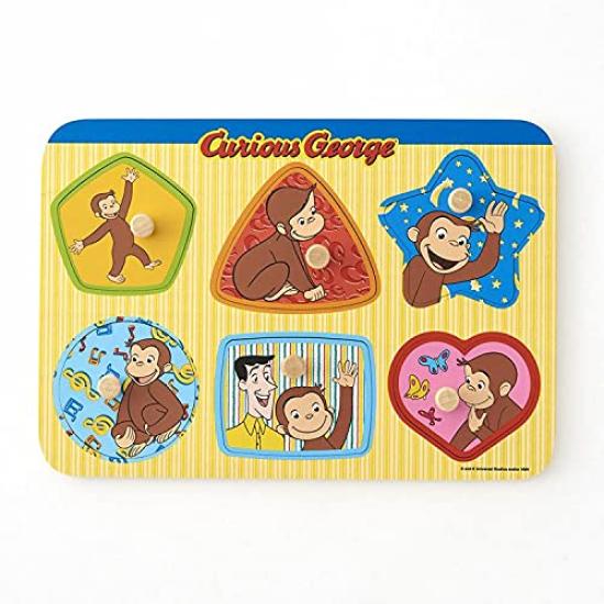 Witthart Curious George Wooden Shape Matching Puzzle VG6
