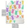 A Colorful Easter Bunny Printed Fleece Blanket That Is Soft, Comfortable, And Warm. It'S The Perfect Holiday Or Birthday Gift