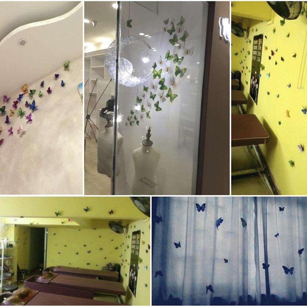 Butterflies Wall Stickers New Year Gift Home Bedroom Room Decorations 3D Butterfly DIY Art Decor Self For Living Room Decals