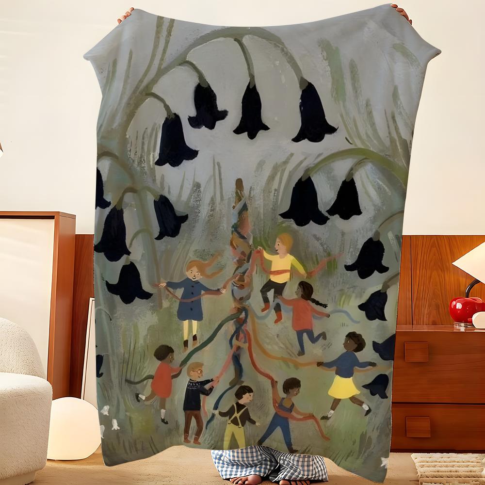 Artist G-Gemma K-Koomen Throw Flannel Throw Blanket, Lightweight Cozy, Durable Washable Cute Cool