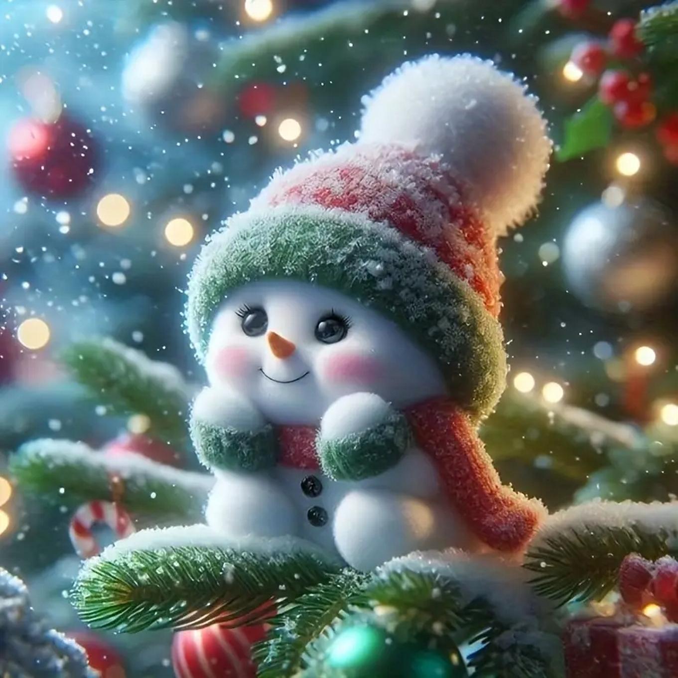 

DIY Полная круглая алмазная картина вышивка крестом Счастливого Рождества Санта-Клаус Снеговик Домашнее украшение Искусство Алмазная живопись 5d Алмазная художественная живопись Full Round 30x32.5CM