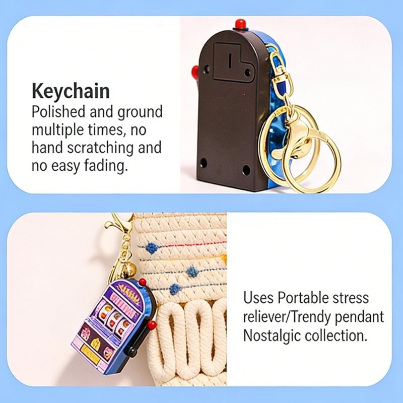 Mini Fruit Machine Machine Keychain With Light And Sound Effects Fun Casinos Style Toy For Home Decors And Gifts