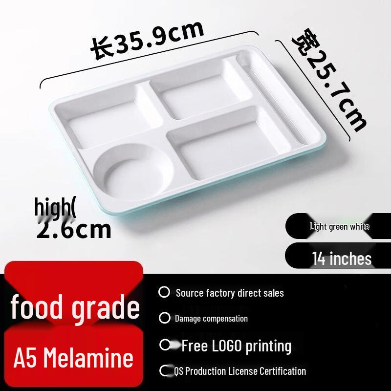 Rectangular 5-Compartment Melamine Divided Plate