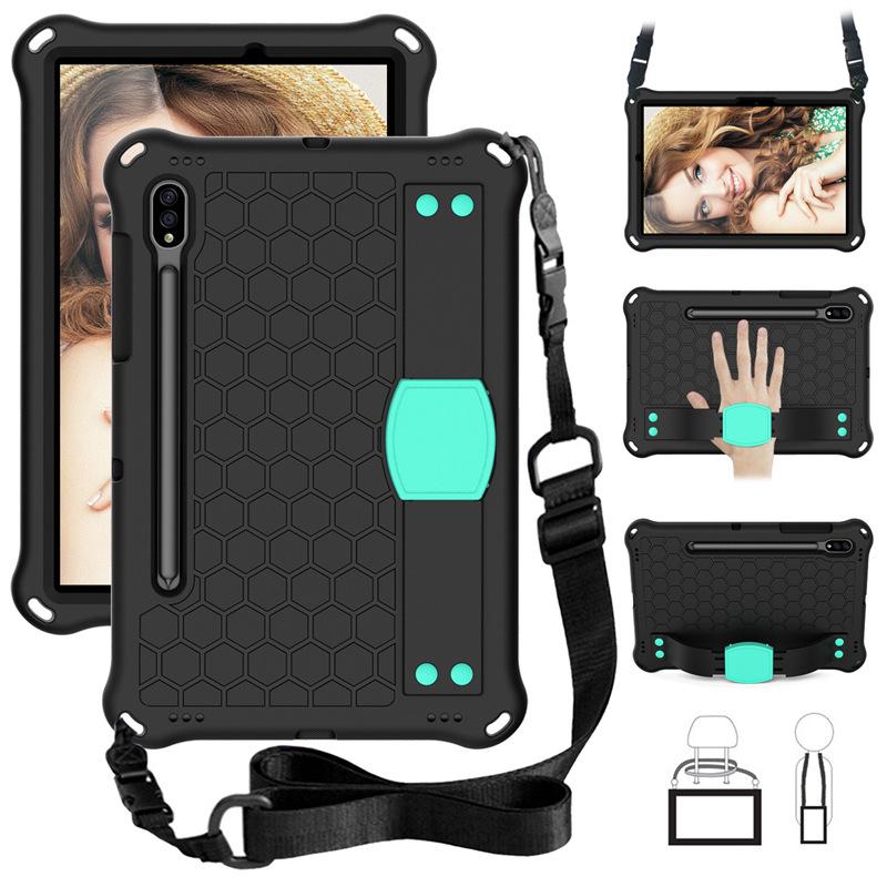 Samsung S9/S8 Tablet EVA Protective Case for Kids - Honeycomb Design with Hand Strap and Full Coverage Anti-Drop Protection.