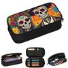 Dia De Los Muertos Day Of The Dead Couple Pencil Cases for Student Gifts Pen Box Pencil Bag Large Storage Pencil Pouch
