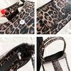 Fransk Stil Underarmsveske for Kvinner Brun Svart Leopard Håndveske Clutchveske Dame Vintage PU Lær Crossbody Vesker Allsidig