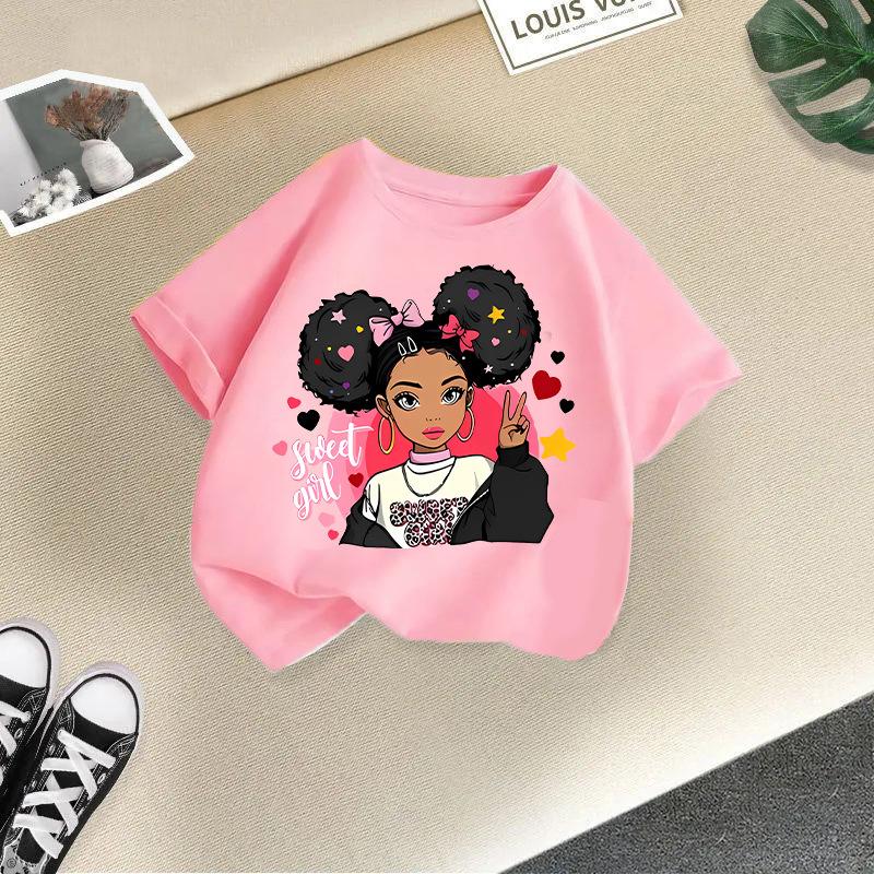 Children T-shirt Kid T Shirt 2-13Y Cool Girl Printed Kids 100% Cotton Clothes Tshirt Tops Tee