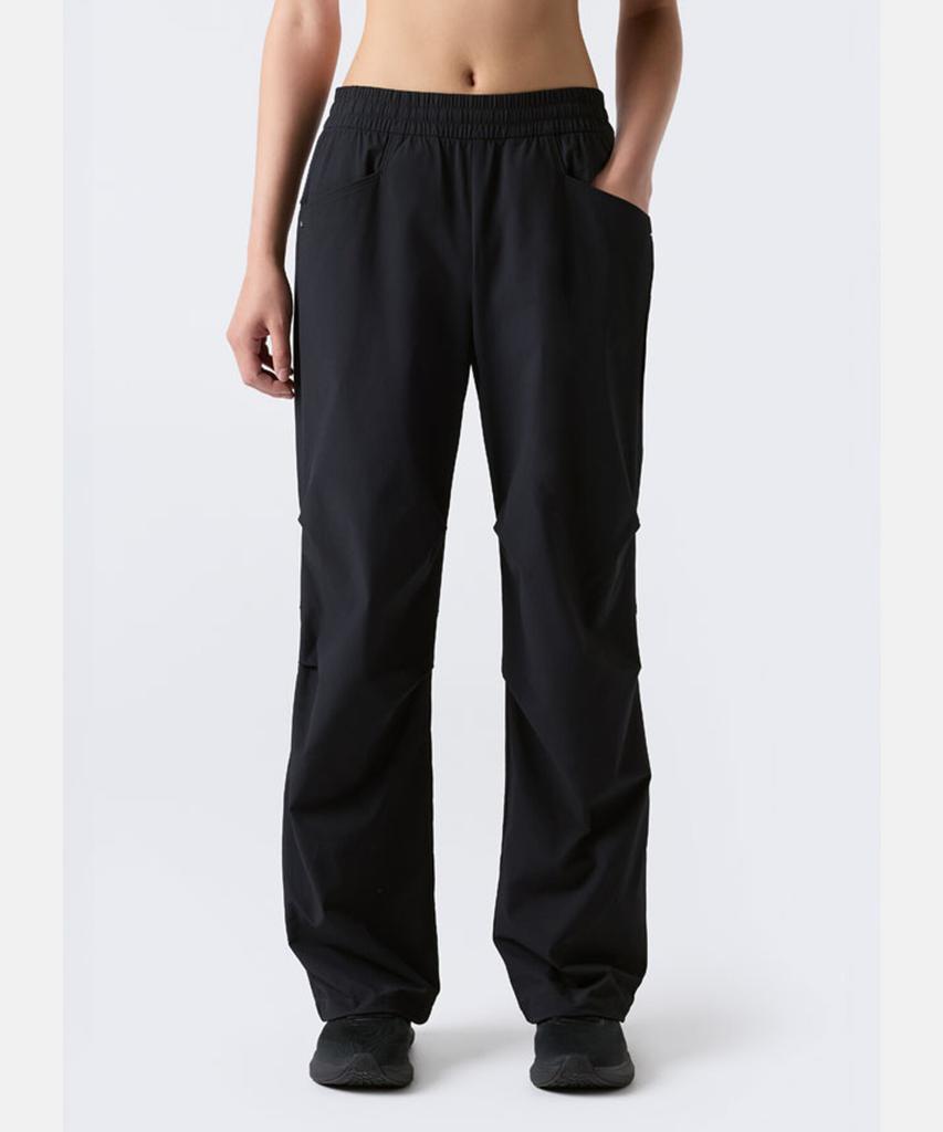 DESCENTE Women'S Parachute Wide Fit Woven Pants Black Sr322Ppt73