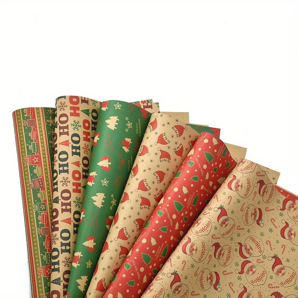 1set Vintage Kraft Wrapping Paper, Beautiful Gift Wrapping Paper, Holiday Gift Wrapping Paper Gift Paper