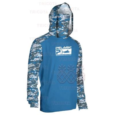 Herren Langarm UPF Sonnenschutz Angel-Kapuzenpullover-Shirt Mit Gesichtsabdeckung Leicht Atmungsaktiv Performance-T-Shirt Outdoor-Sport