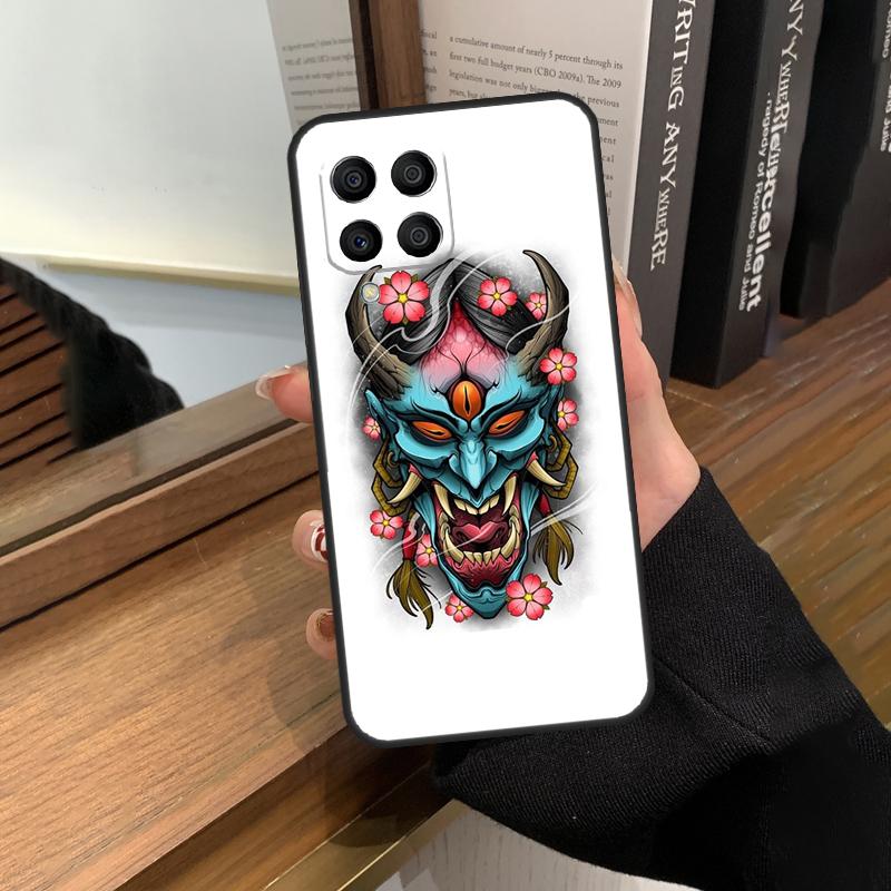 Japanese Oni Hannya Demon Mask Case For Samsung Galaxy M35 M15 M55 M56 M36 M16 M06 M31 M13 M33 M53 M12 M32 M52 M14 M34 M54