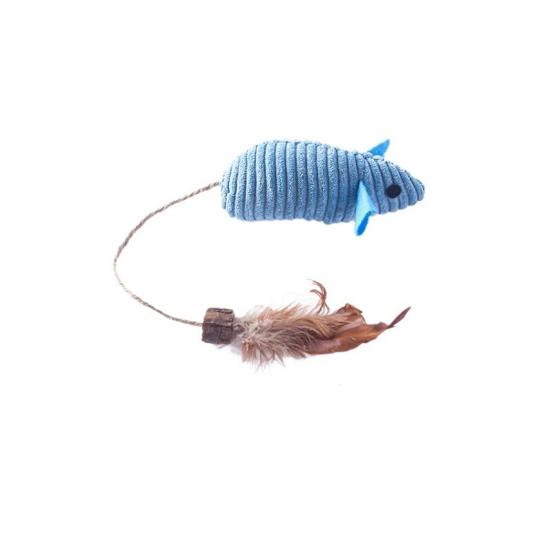 Simulation Mouse Cat Plush Toy Funny Self-hey Feather Sounding Kitten Toy Bite-resistant Interactive Cat Toy Supplies