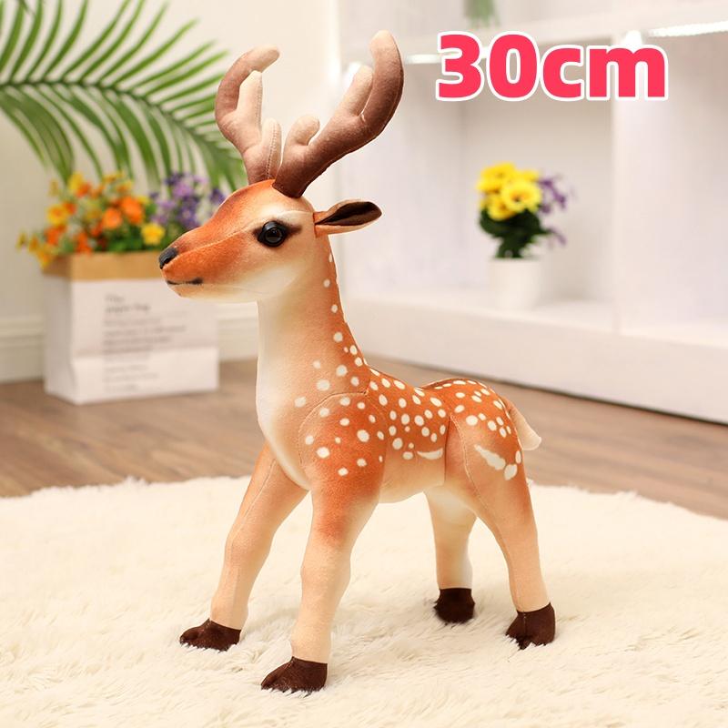 Nieuwe Levendige Realistische Sika Herten Pluche Speelgoed Schattig Gevuld Staand & Liggend Houding Wilde Pop Elegante Mooie Bureau Decoratie Leuk Cadeau