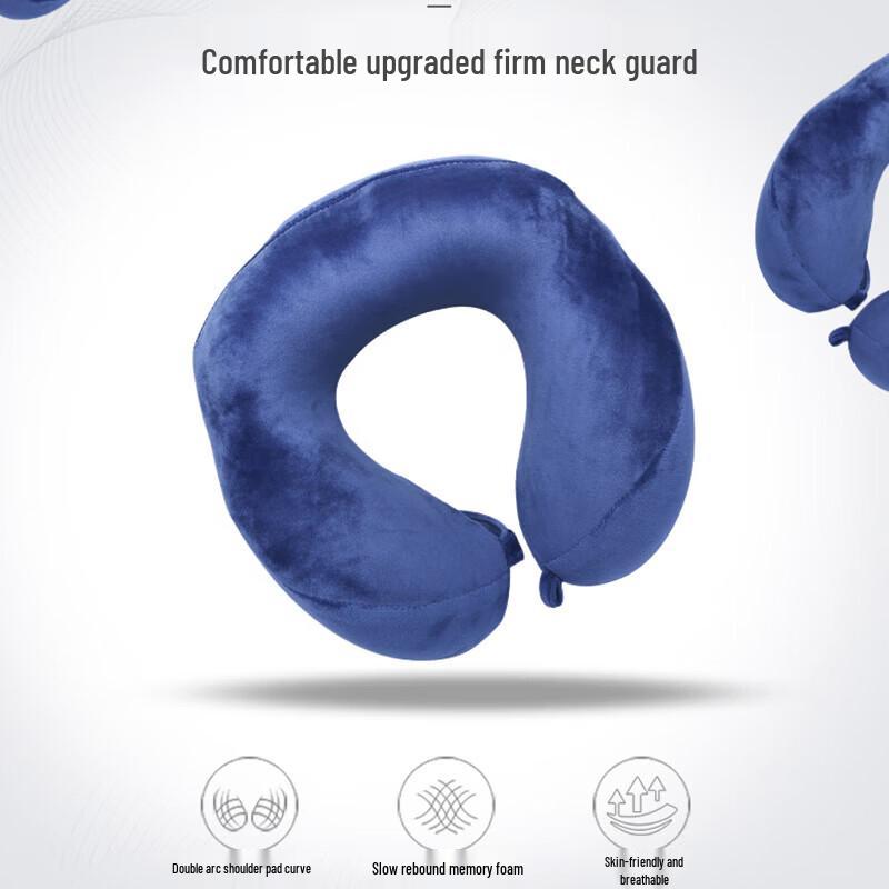 TRAVEL BLUE Memory Foam Hooded U-shaped Neck Pillow