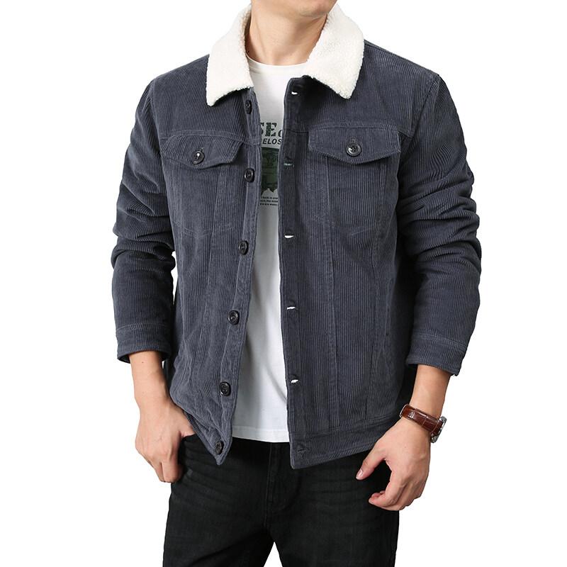 Men's Cotton Jacket Loose Parka Warm Padded Corduroy Short Jacket Winter Jacket Fashion Parkas Casual Plush Outfit Winproof Coat