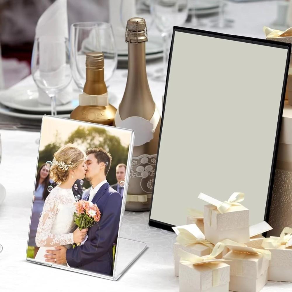 Transparent Acrylic Display Stand 10cmx15cm A6 Size Photo Frames Display Ad Frame Double Side Table Sign Holder Exhibit Display