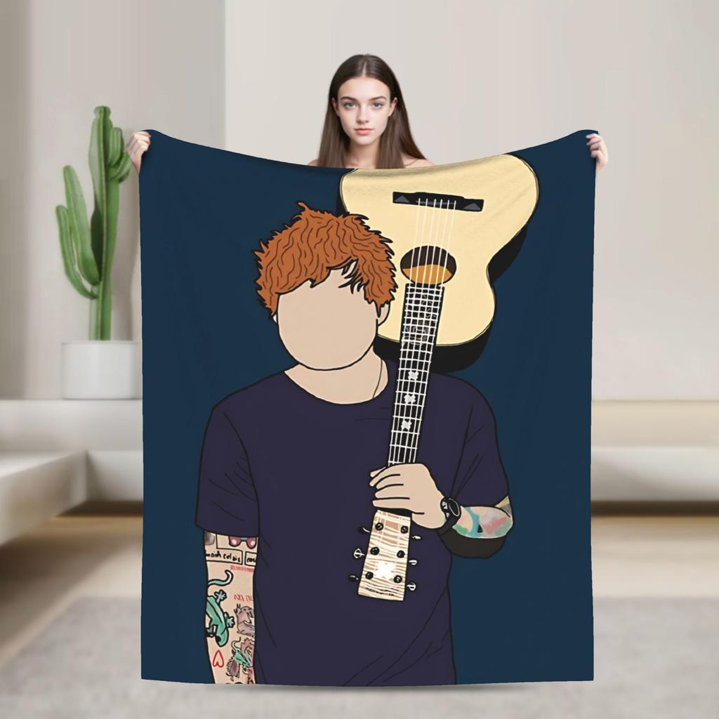 Ed Sheeran Tour Flannel Blanket Soft Warm Throw Blanket for Couch Bed Picnic Print Bedspread Sofa Bed Cover