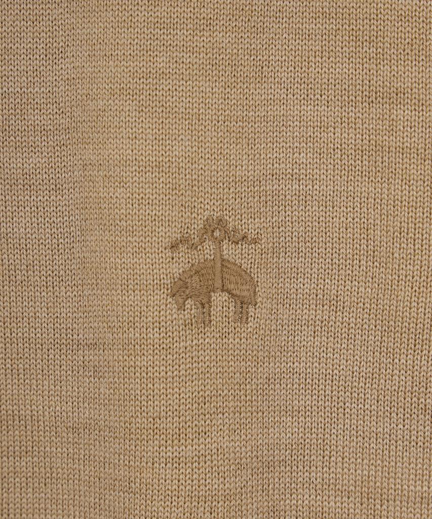 BROOKS BROTHERS Merino Wool Logo Polo Sweater (Beige) (Bbwtmnf301)