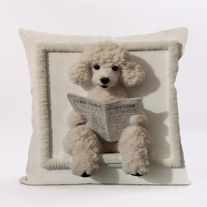 

2 шт. Яркая наволочка из короткого плюша в богемном стиле 45x45 см, имитация собачки, вышитая наволочка (Вставка для подушки не входит в комплект) 45*45cm-1pc