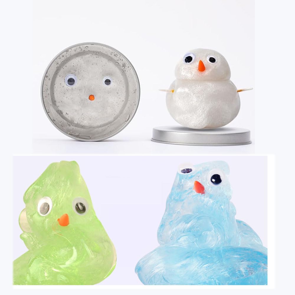 Hand Gum Clear Thinking Crystal Stress Relief Putty Squeeze Toy for Kids and Foreign Handmade Slime [2 Pieces] Slime, Putty, Slime, Adults, Slime,
