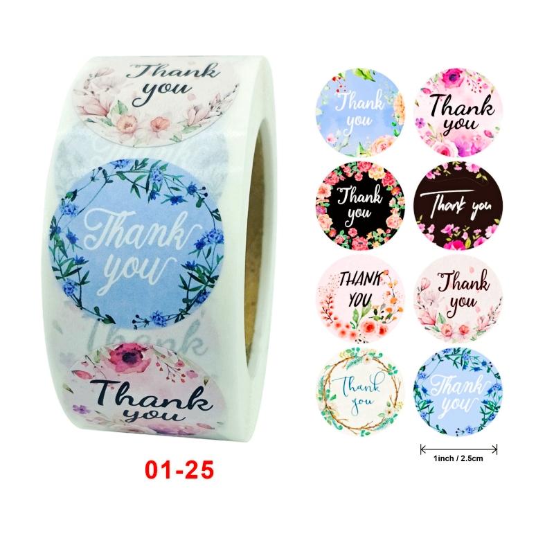 500pcs Round Labels Thank You Gift Sealing Sticker Kraft Paper Candy Gift Box Bag Wedding Holiday birthday party decoration tags