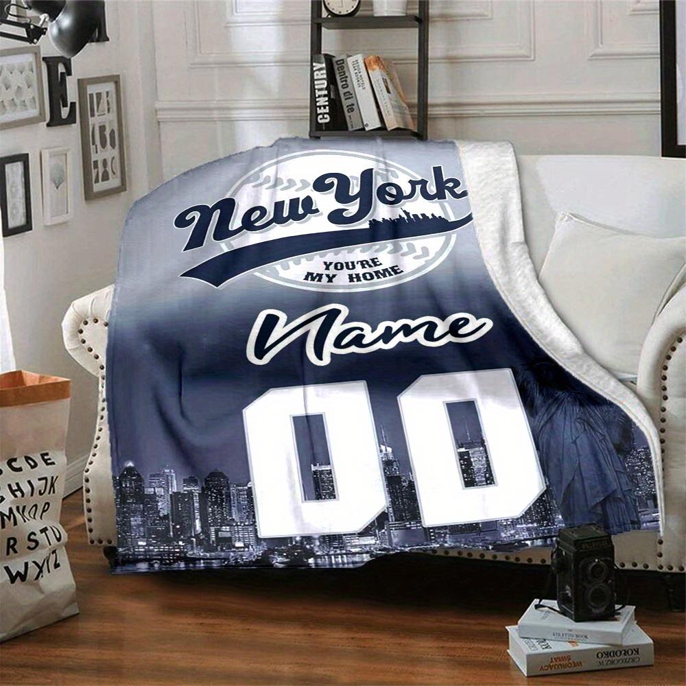 New York Baseball Theme Home Blankets Comfortable Soft Lightweight Multiseasonal Blanket For Picnics Sofas Offices Beds Living Rooms Perfect Gift For
