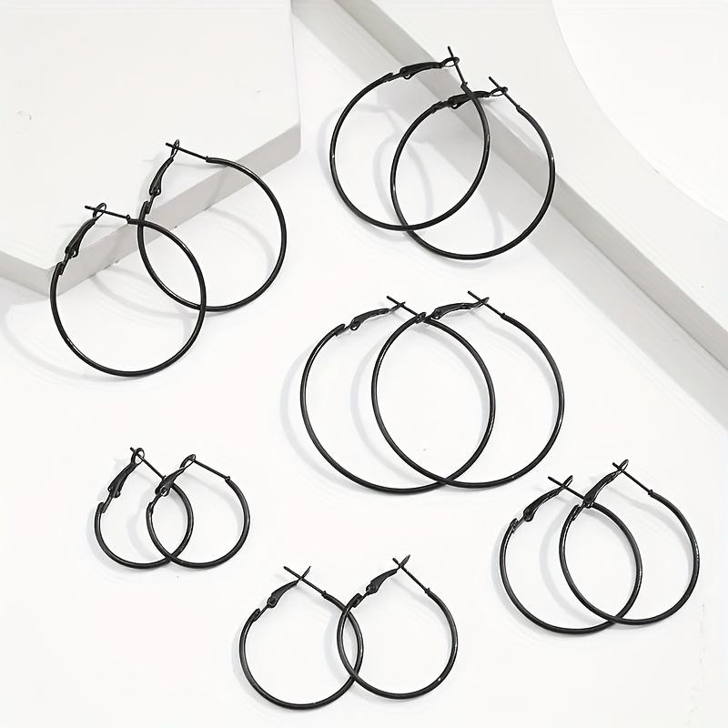 6 Pairs Candy Color Hoop Earrings Set Elegant Sexy Style Jewelry Versatile Ornament For Women Daily Casual