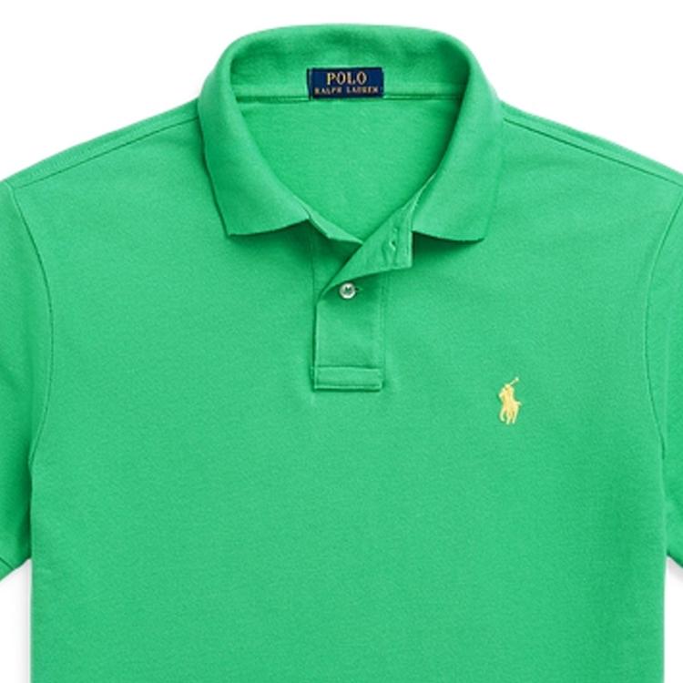 Polo Ralph Lauren Solid Color Logo Embroidered Casual Slim Fit Short Sleeve Polo Shirt Men Tops Green 710534735-363