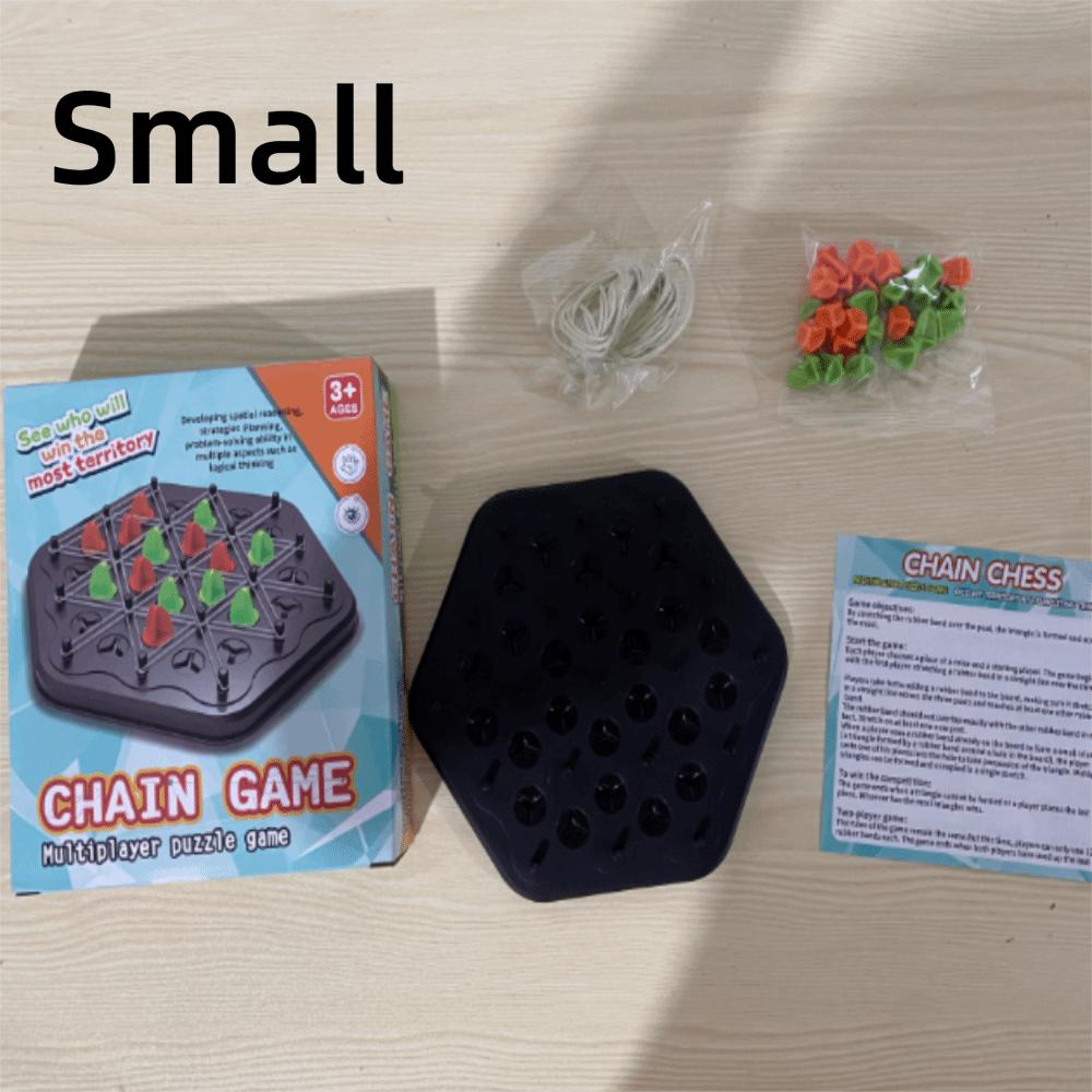 

Educational Rubber Band Geometry Chain Triangle Chess Interactive Battle Duel Puzzle Game Toy Desktop Games Family Party