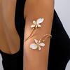 Elegant Flower Cuff Vintage Bracelet Bangle for Women Gold Color Metal Floral Bracelets Femme Aesthetic  Gift Pulseras