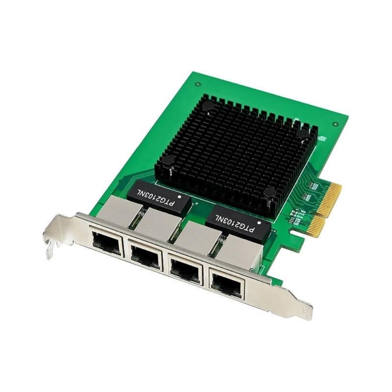

Industrial Pcie Ethernet Card I350AM4 Chip Four Port Rj45 PCIExpress X4 2.5GT Networking Card