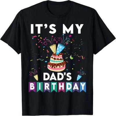 It's My Dad's Birthday Family Matching Confetti Cake T-Shirt