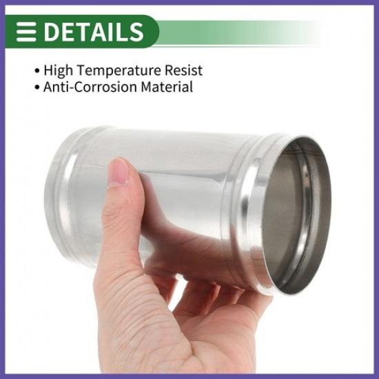 Straight Exhaust Pipe Tube W/ Bead Roll 2.75" OD 5" Length  Stainless Steel