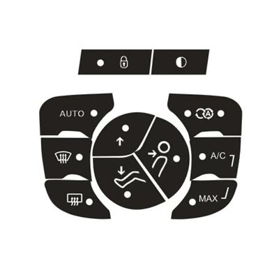 Tasten Reparatur Aufkleber für C4 2014-2018 A/C Bedienknopf Abgenutztes Reparaturset Aufkleber Auto Vinyl Schwarz Drucktasten Aufkleber