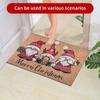 Christmas Carpet Cartoon Dwarf Door Mat Red Santa Claus Floor Mat Holiday Decoration Indoor and Outdoor Foot Mat Absorbent Mat