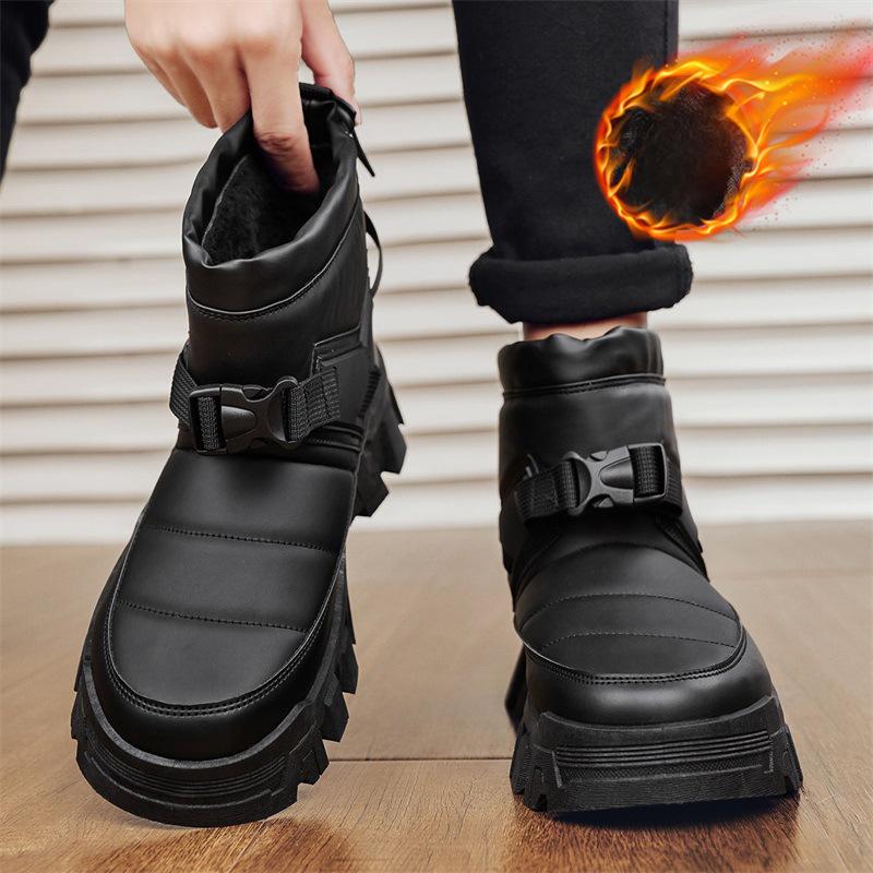 Pánské zimní teplé sněhule Voděodolné kotníkové boty pro muže Krátké kozačky s protiskluzovou kožešinou Lehké outdoorové sportovní vycházkové boty